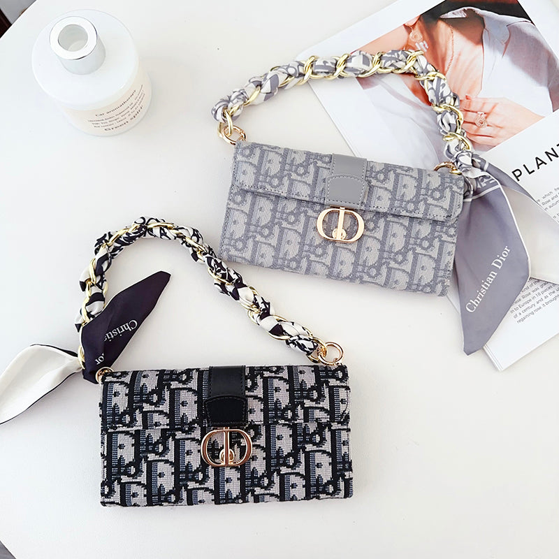 Designer CD Bag Scarves Chain iPhone Case Inspired