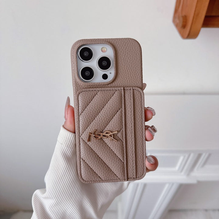 Luxury YSL Leather For iPhone Case