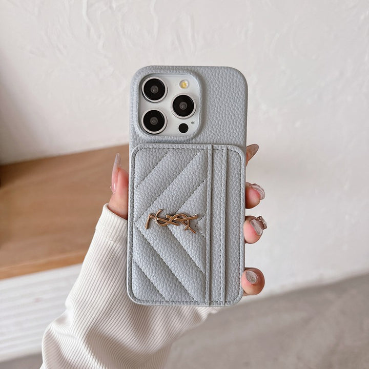 Luxury YSL Leather For iPhone Case