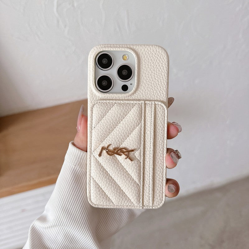 Luxury YSL Leather For iPhone Case
