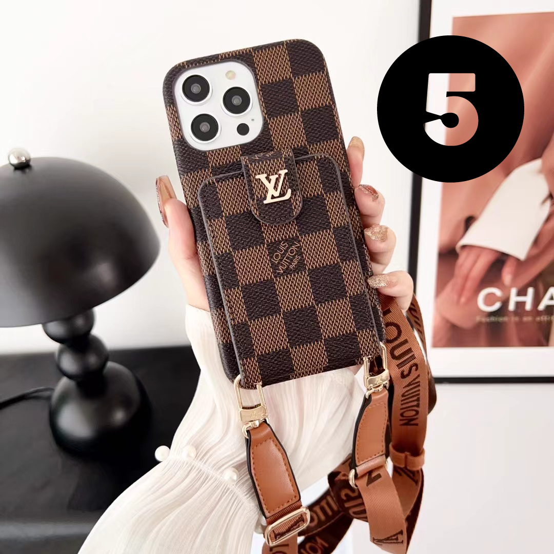 LV MagSafe Premium Phone Case With Strap And Card Holder – Premium Designer Phone Case