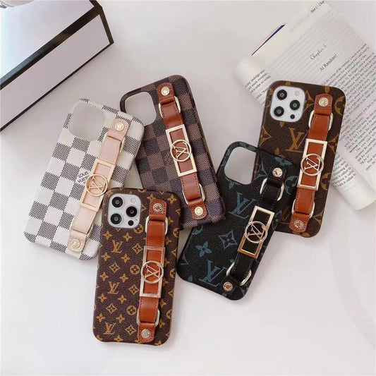 LUXURY LEATHER LV WRIST BAND IPHONE CASE