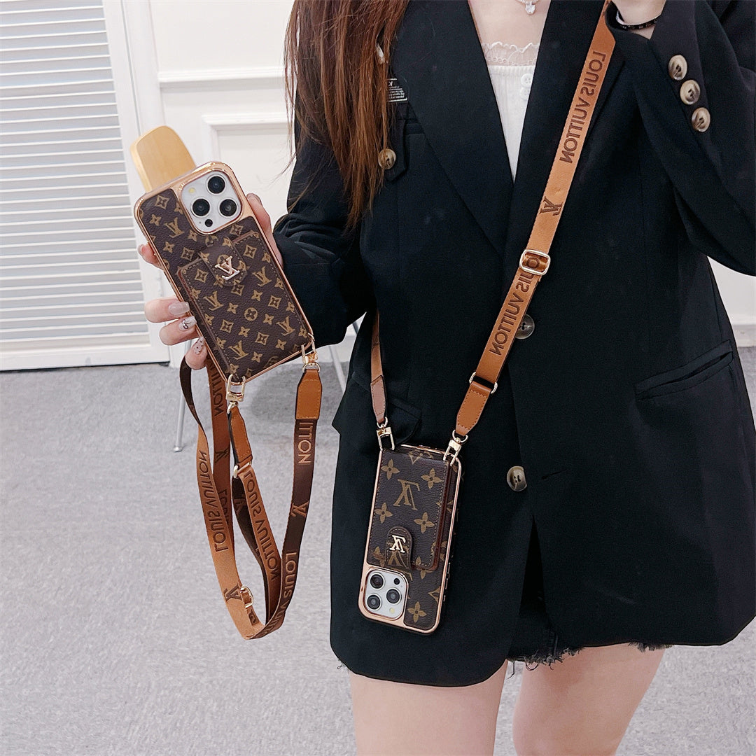 LUXURY LV CARD HOLDER CROSSBODY IPHONE CASE