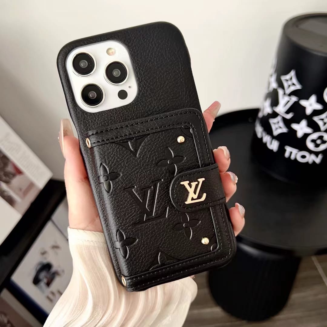 Louis Vuitton Leather Phone Case With Card Holder – Premium Designer Phone Case