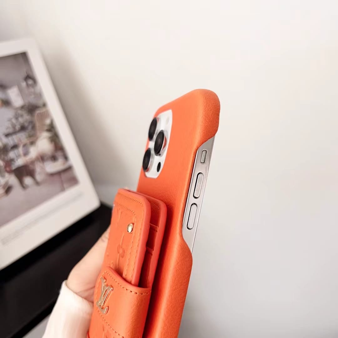 Louis Vuitton Leather Phone Case With Card Holder – Premium Designer Phone Case
