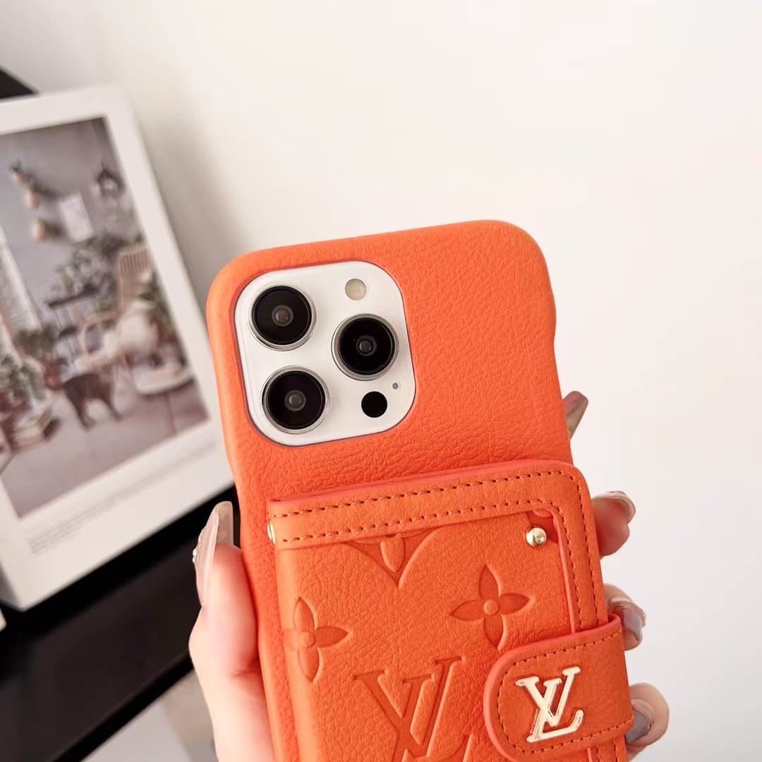 Louis Vuitton Leather Phone Case With Card Holder – Premium Designer Phone Case