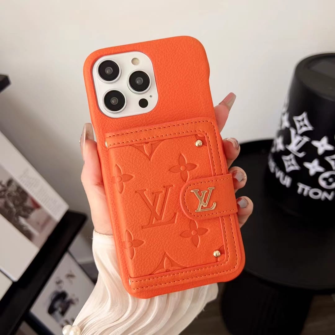 Louis Vuitton Leather Phone Case With Card Holder – Premium Designer Phone Case