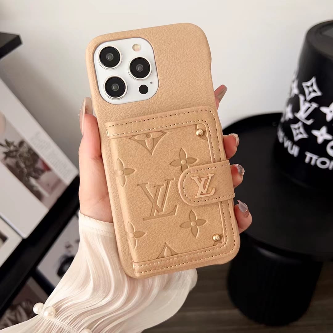 Louis Vuitton Leather Phone Case With Card Holder – Premium Designer Phone Case