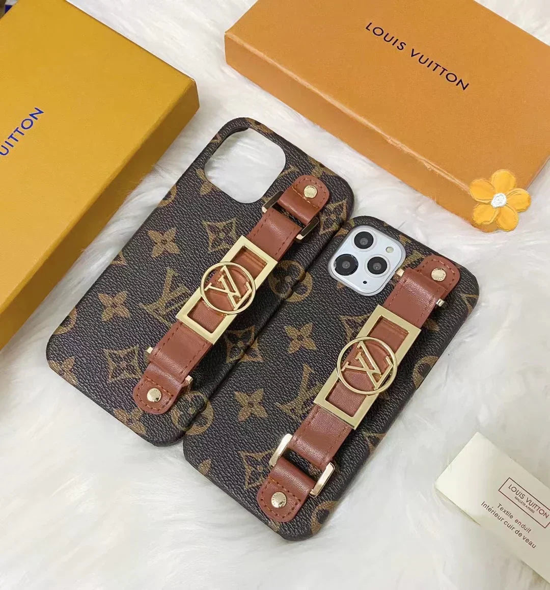 Luxury Designer Louis Vuitton Phone Case With Hand Strap LV – MagSafe Premium Phone Case
