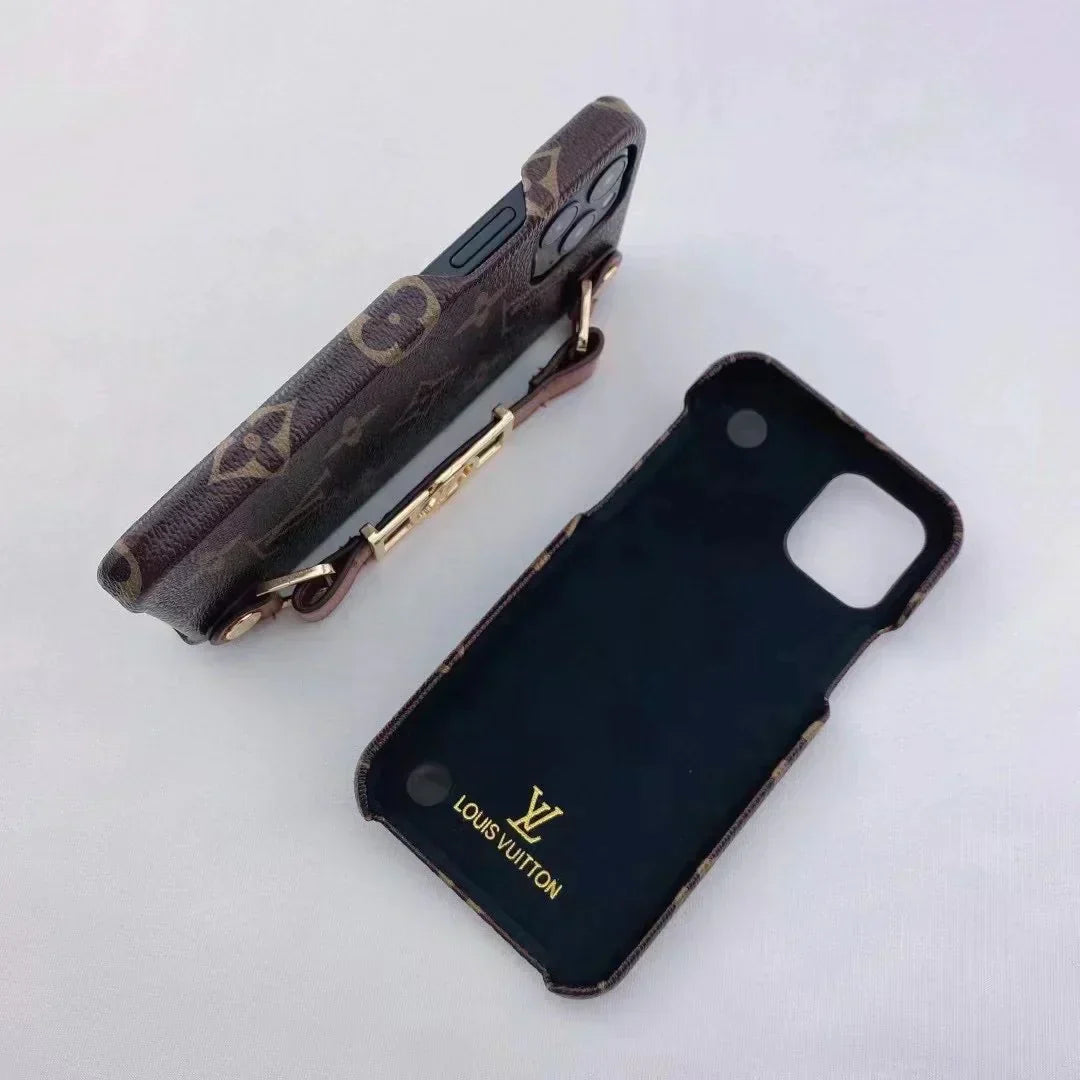 Luxury Designer Louis Vuitton Phone Case With Hand Strap LV – MagSafe Premium Phone Case