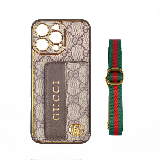 Luxury Gucci Card Holder Phone Case & Starp