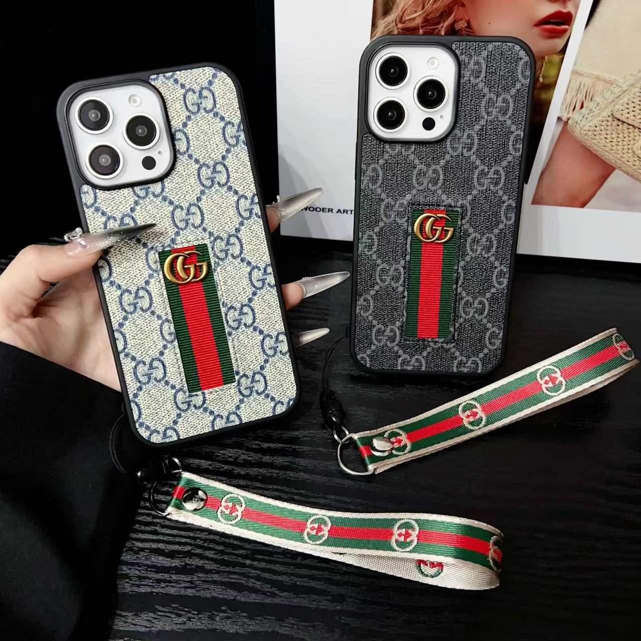 Luxury Gucci IPhone Case With Hand Strap