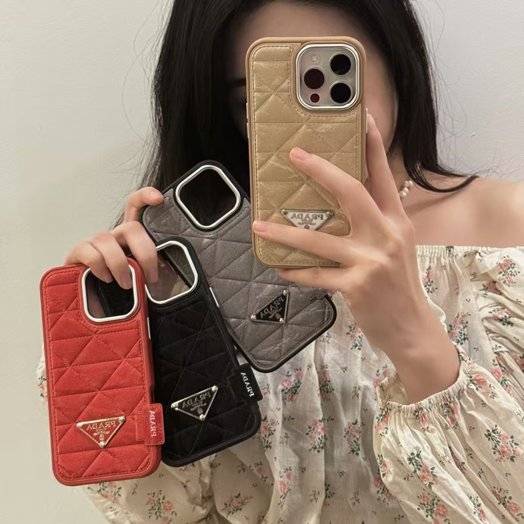 Luxury leather Prada smartphone cases