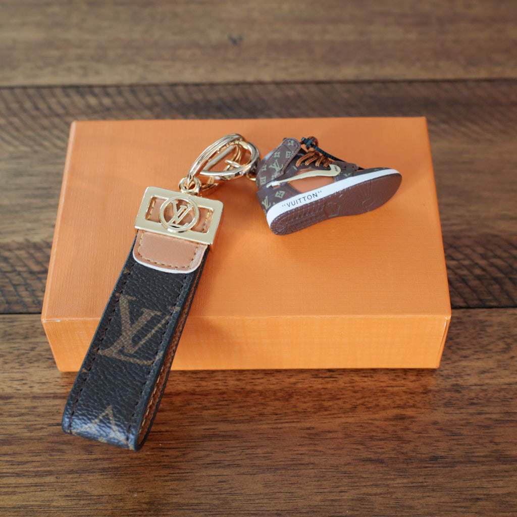 Loui Vuitton Key Chain Dupe Brown Monogram Sneakers
