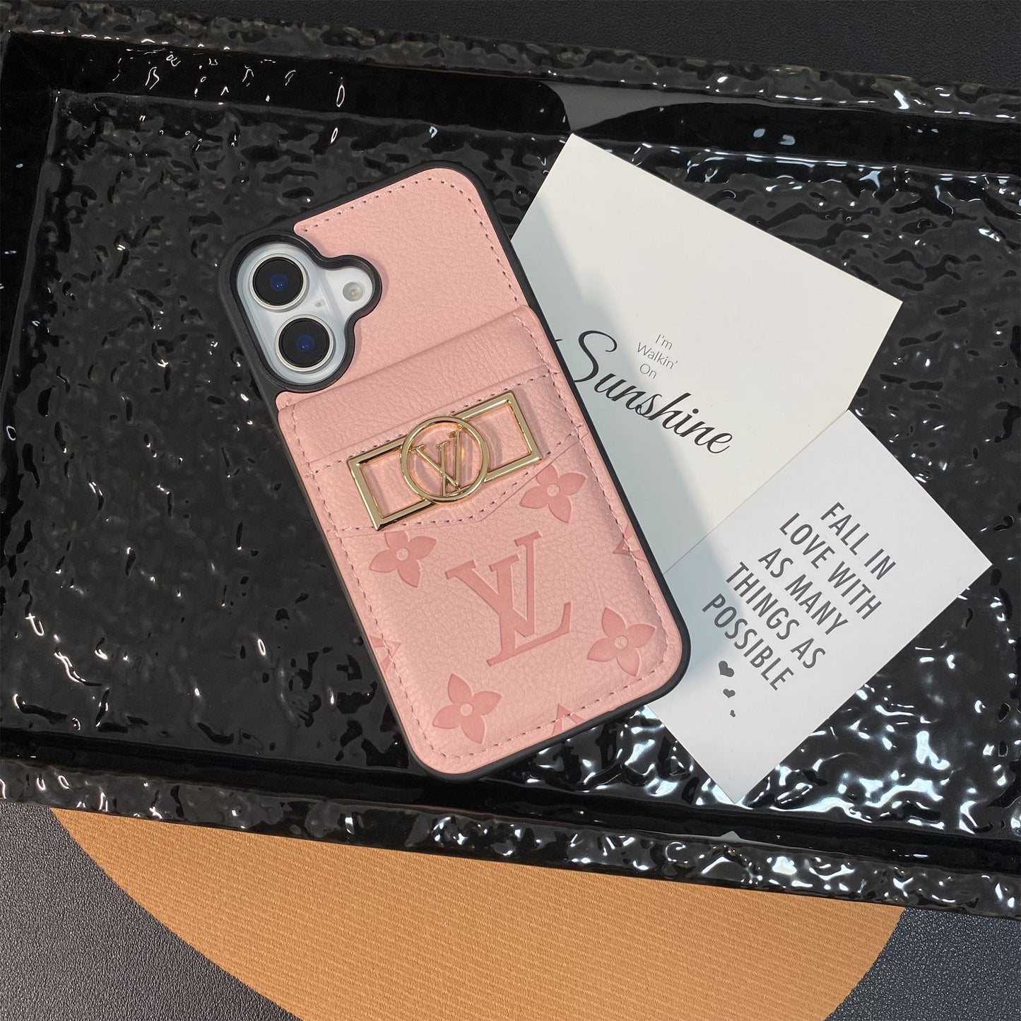 CHIC LUXURY LEATHER LV IPHONE CASE