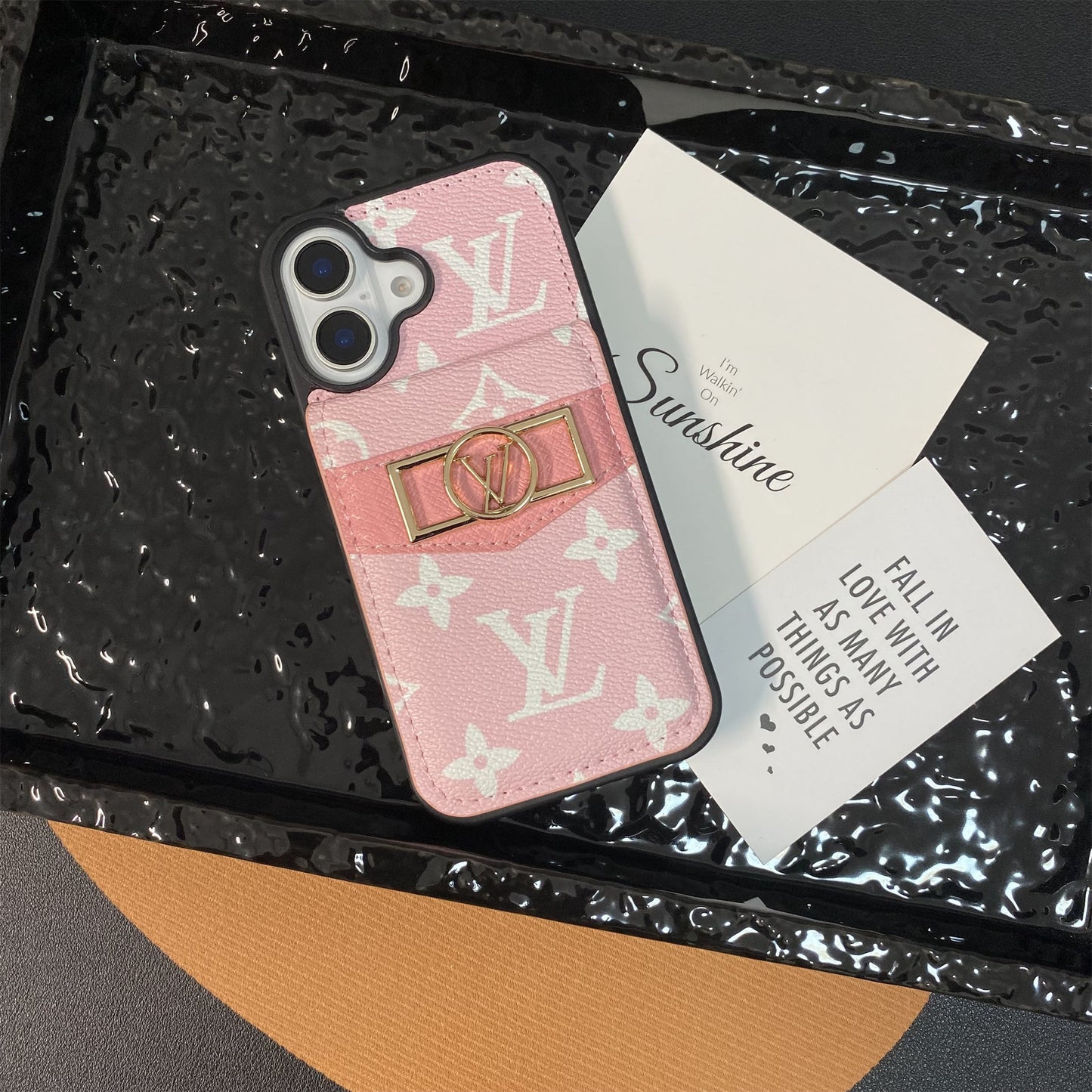CHIC LUXURY LEATHER LV IPHONE CASE
