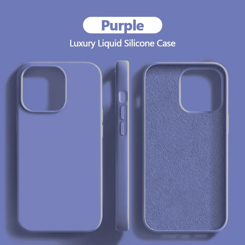 Liquid Silicone Case Shockproof For iPhone 15 14 13