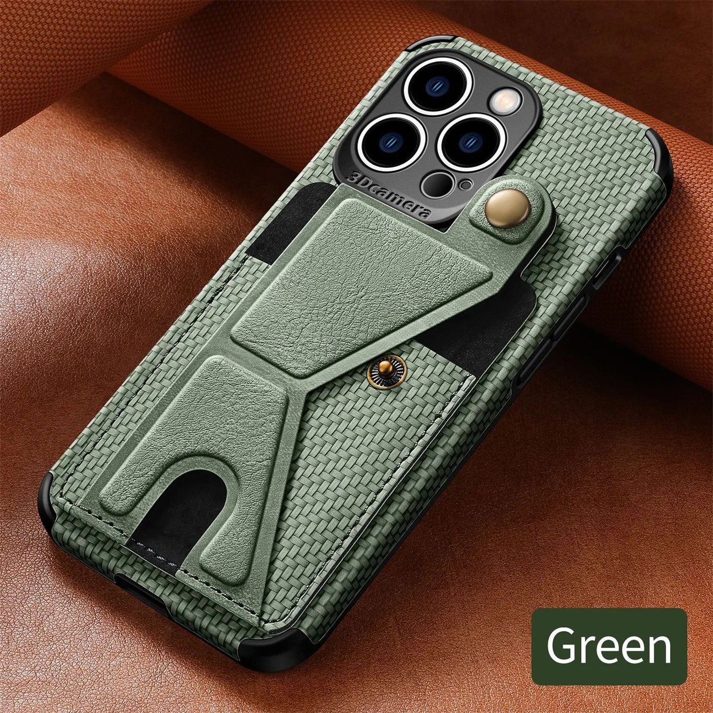 Carbon Fiber Wallet Flip Card Holder Phone Case for iPhone 16 15 14