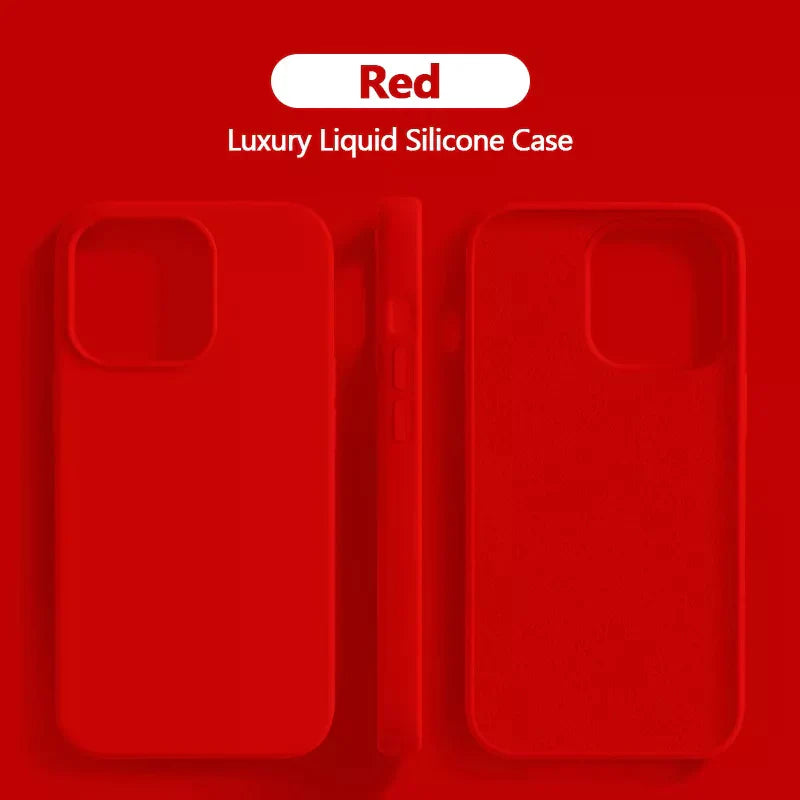 Liquid Silicone Case Shockproof For iPhone 15 14 13