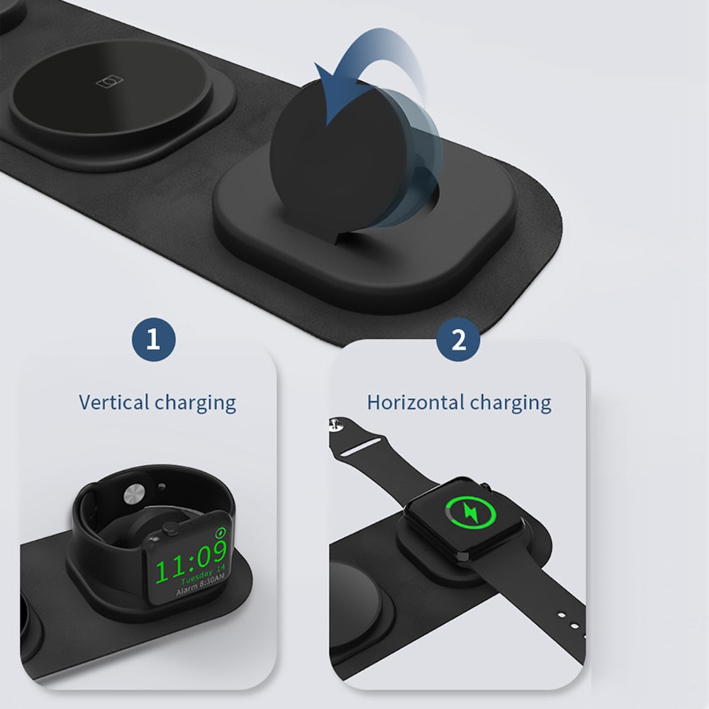 3 in 1 Travel Wireless Charger Foldable for iPhone / Apple Watch / AirPods