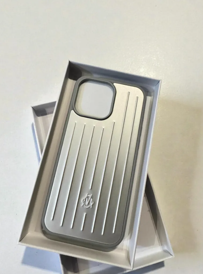 Rimowa Inspired iPhone Case – Metallic Edge, Hard Shell Armor