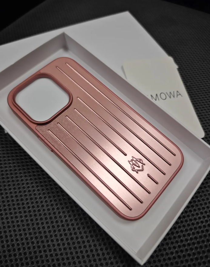 Rimowa Inspired iPhone Case – Metallic Edge, Hard Shell Armor