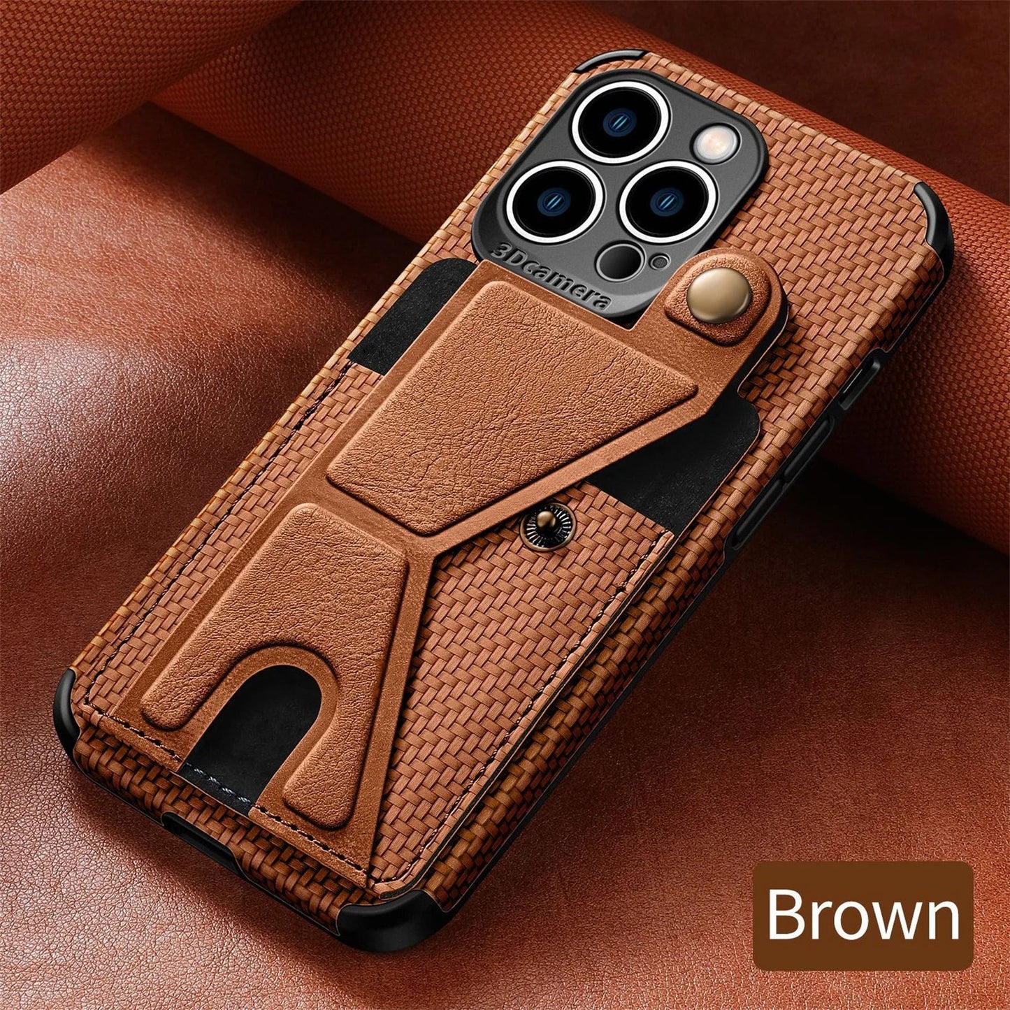Carbon Fiber Wallet Flip Card Holder Phone Case for iPhone 16 15 14