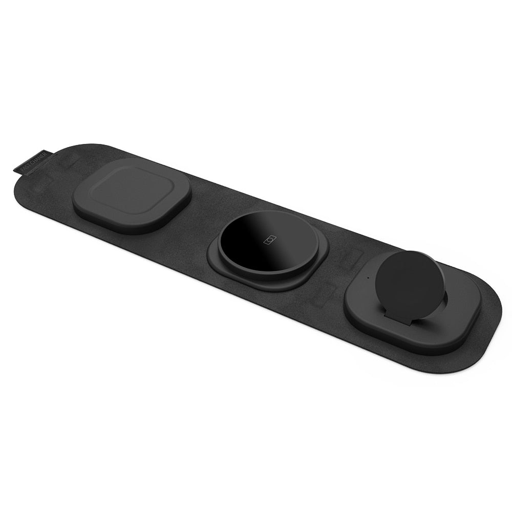 3 in 1 Travel Wireless Charger Foldable for iPhone / Apple Watch / AirPods