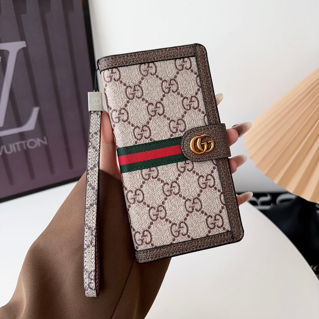 Leather Monogram LV Wallet Card Holder iPhone Case