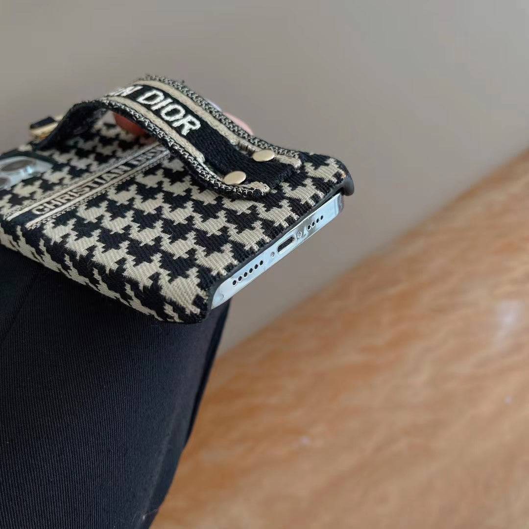 Dior Phone Case with Hand Strap for iPhone