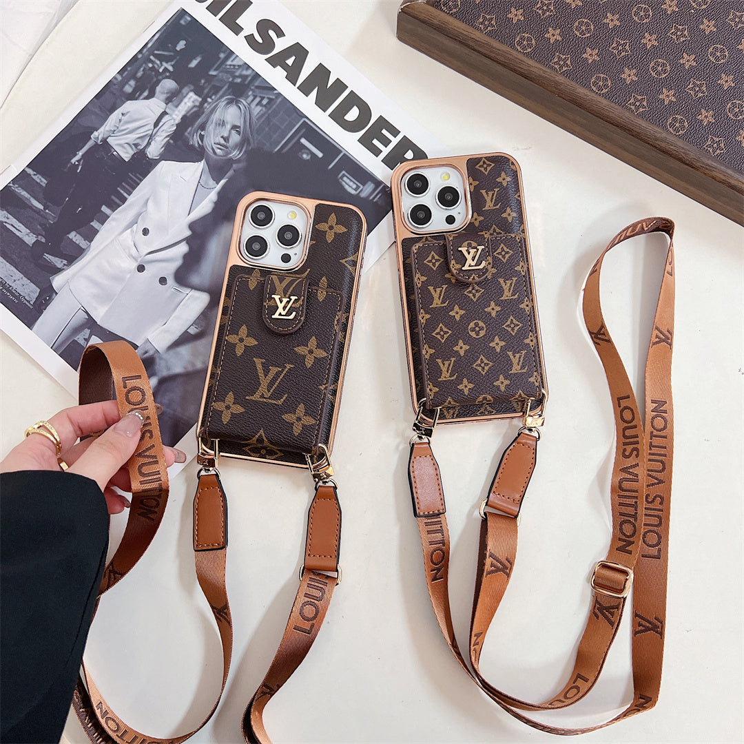 LUXURY LV CARD HOLDER CROSSBODY IPHONE CASE