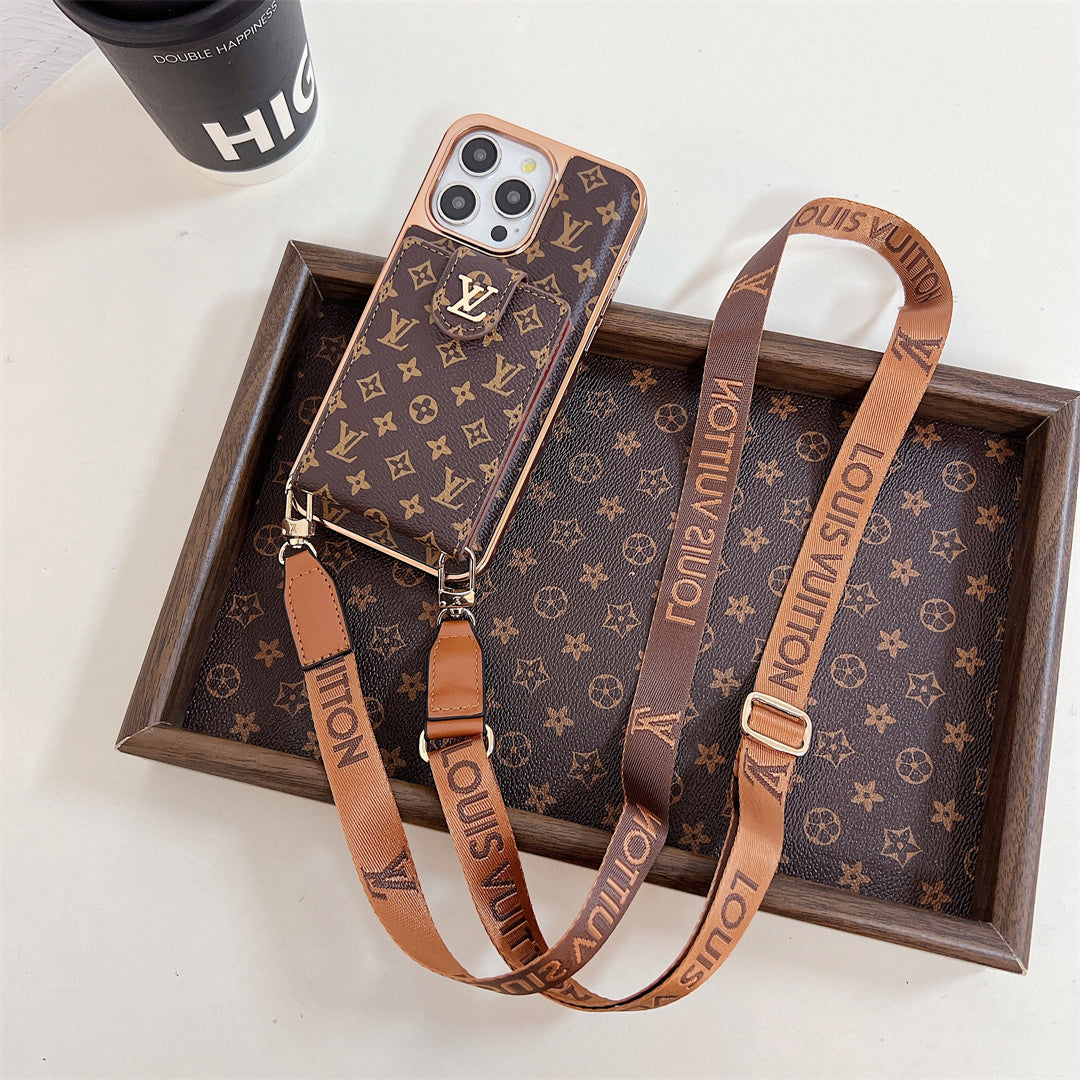 LUXURY LV CARD HOLDER CROSSBODY IPHONE CASE