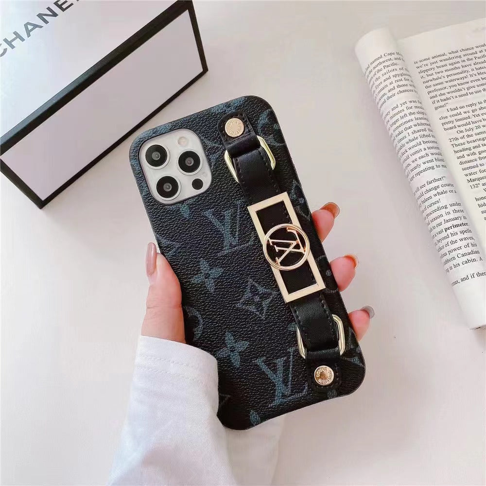 LUXURY LEATHER LV WRIST BAND IPHONE CASE