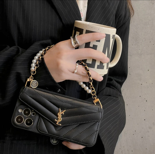 YSL Luxury iPhone Case With Hand Strap