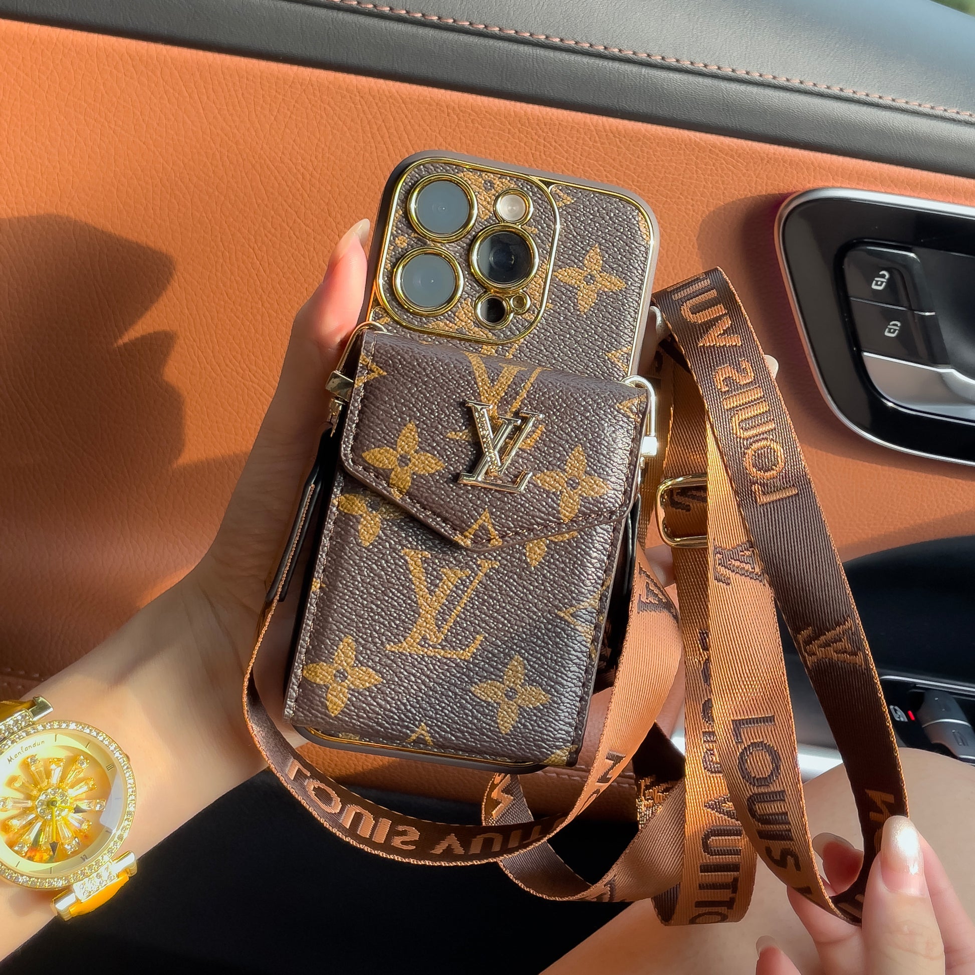 Louis Vuitton IPhone Case With ID Card Holder And Strap
