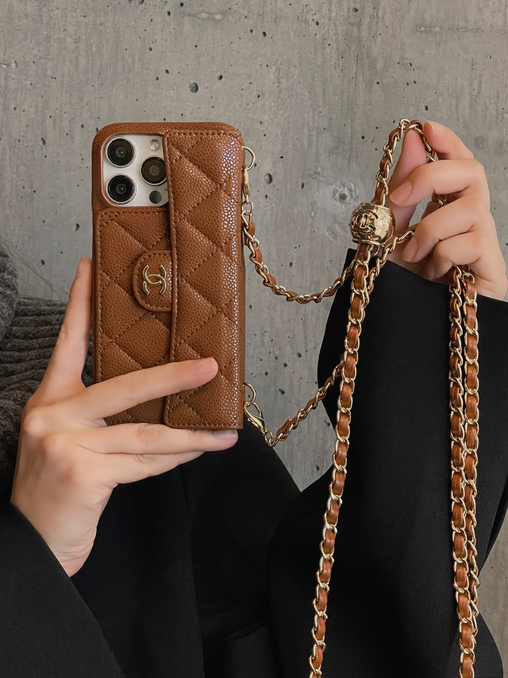 Luxury Chanel Wallet Crossbody Chain iPhone Case