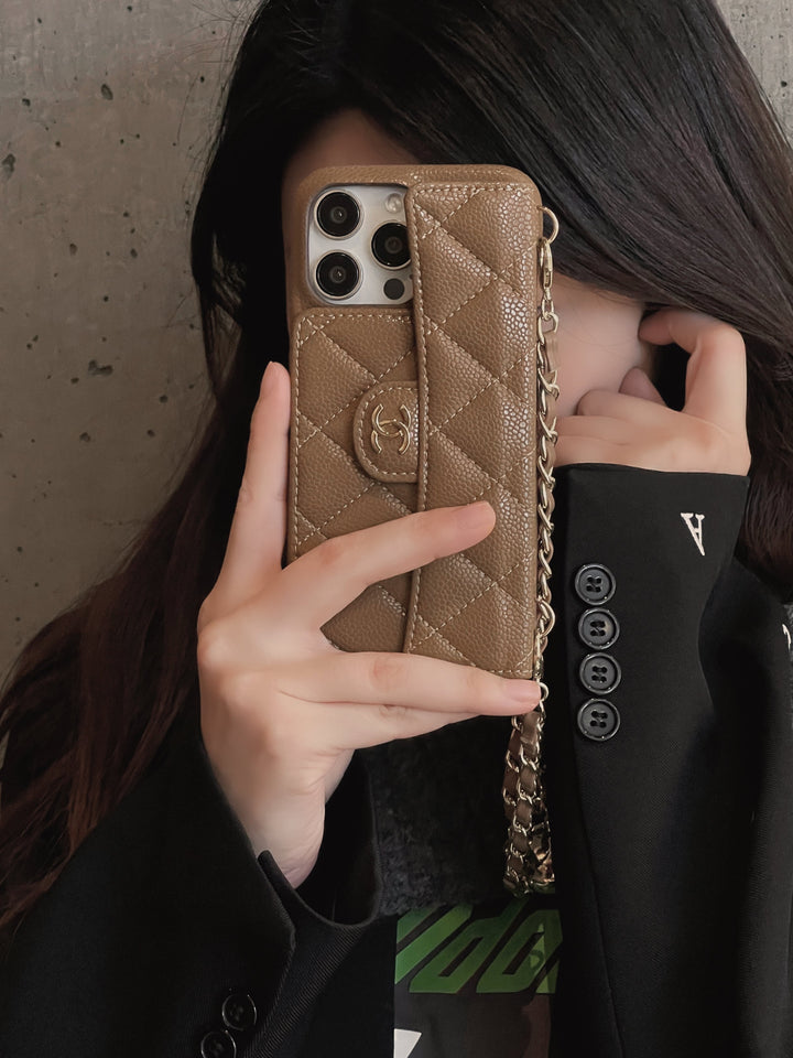 Luxury Chanel Wallet Crossbody Chain iPhone Case
