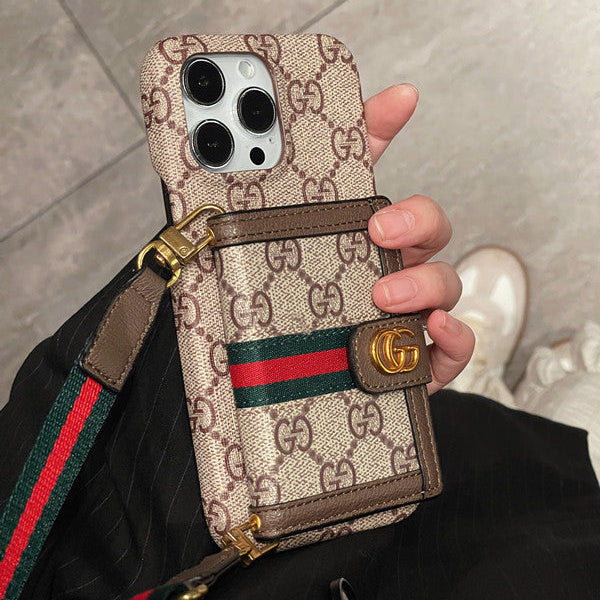 Ophidia Leather GG Wallet Crossbody iPhone Case