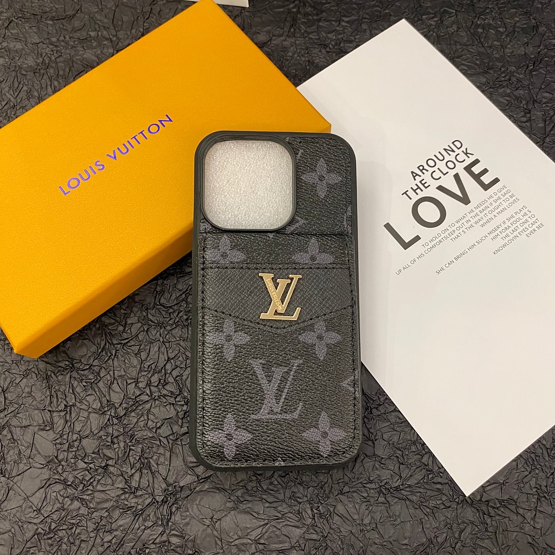 LUXURY MONOGRAM LV LEATHER IPHONE CASE FLIP WALLET