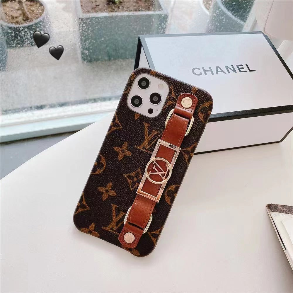 LUXURY LEATHER LV WRIST BAND IPHONE CASE
