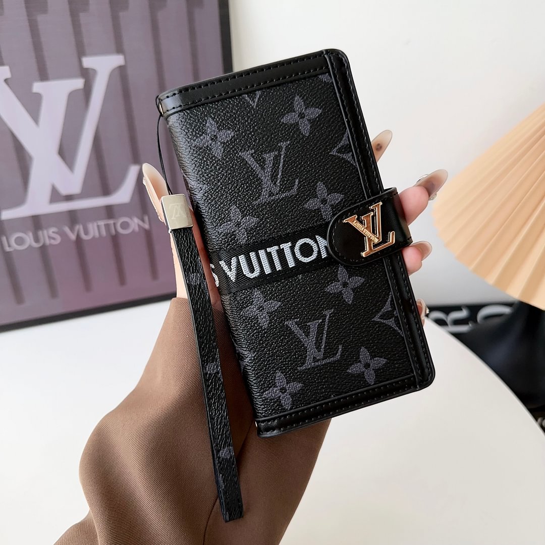 Leather Monogram LV Wallet Card Holder iPhone Case