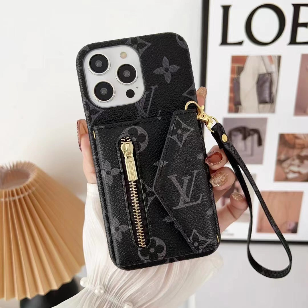 LV LEATHER WALLET PHONE CASE