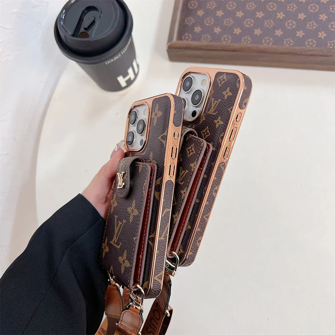 LUXURY LV CARD HOLDER CROSSBODY IPHONE CASE