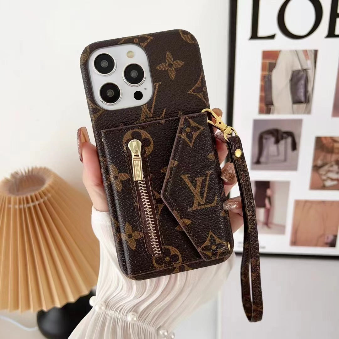 LV LEATHER WALLET PHONE CASE