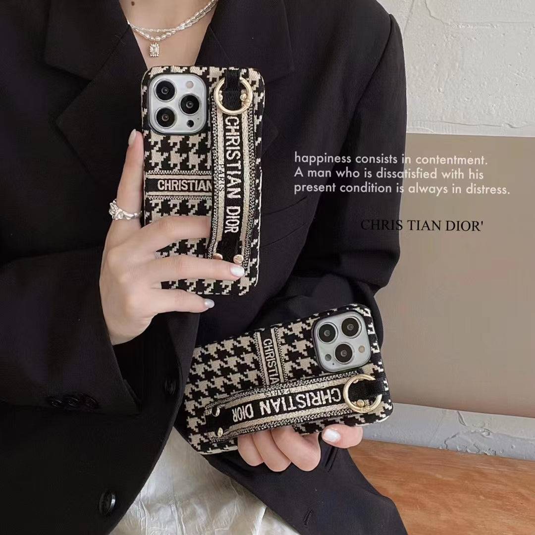 Dior Phone Case with Hand Strap for iPhone