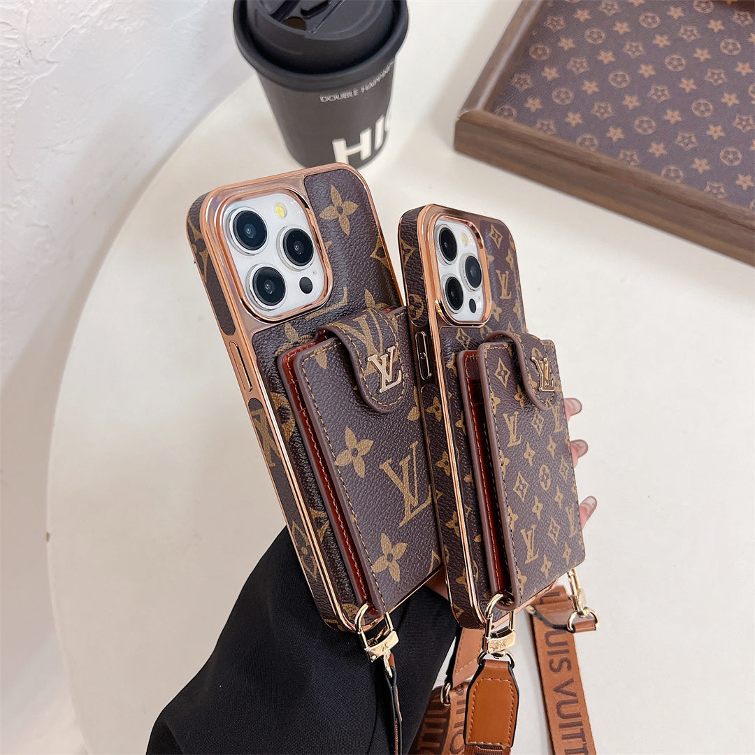 LUXURY LV CARD HOLDER CROSSBODY IPHONE CASE