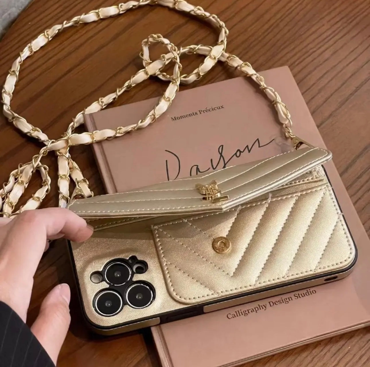 YSL Luxury iPhone Case With Hand Strap