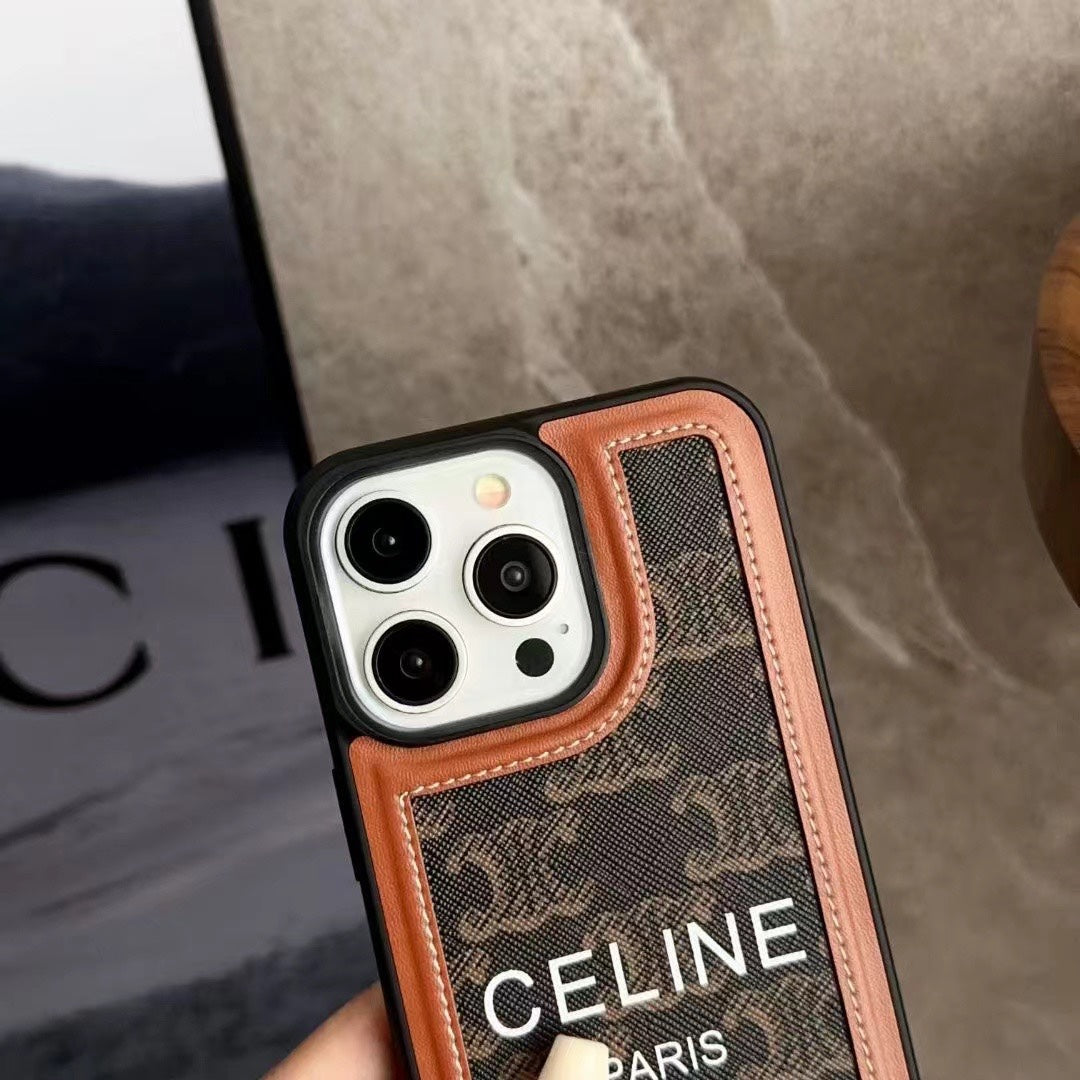 Designer Black Celine iPhone Case With Strap-SZ231124 Inspired