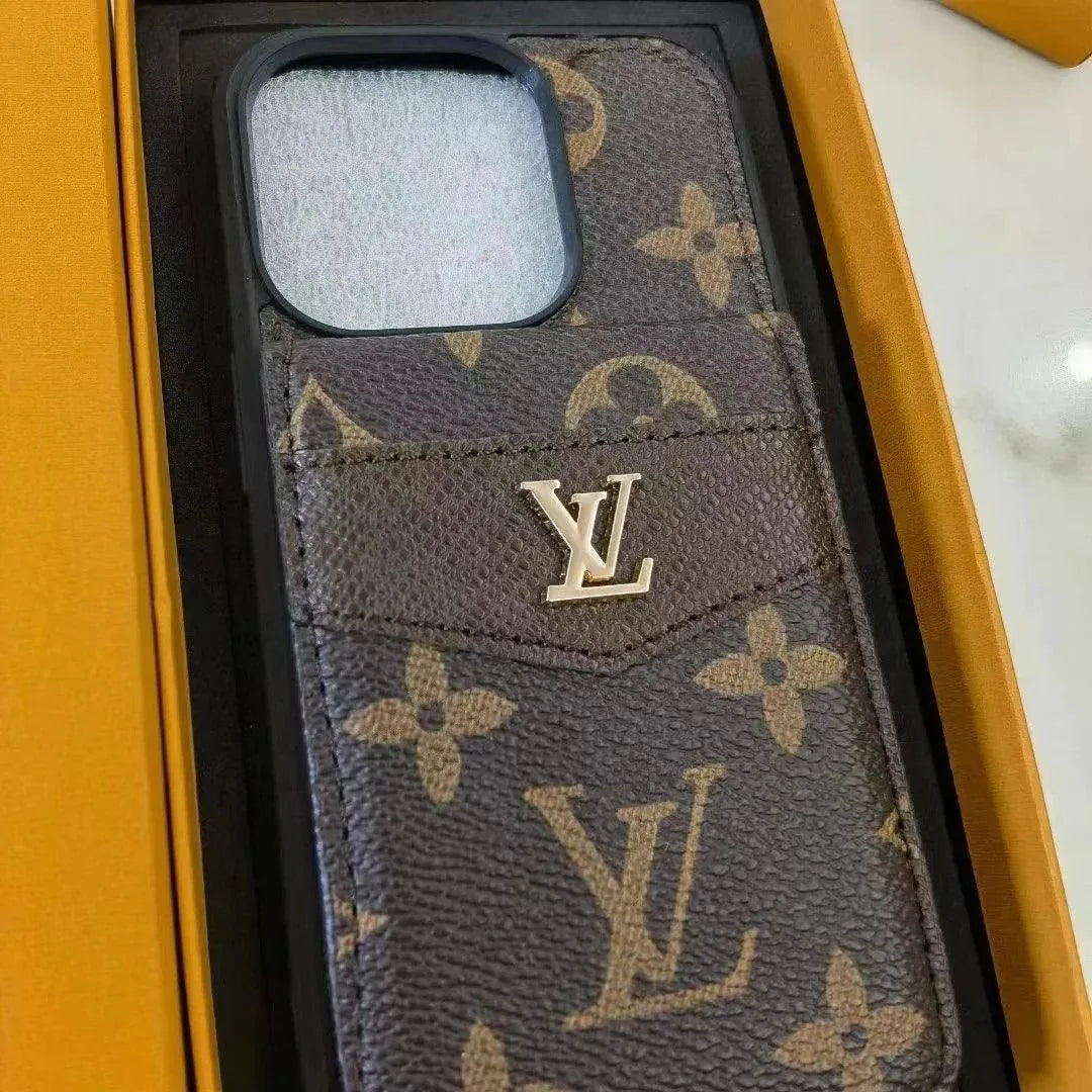 Louis Vuitton iPhone 17 Pro with Card Holder – Branded Luxury Phone Case