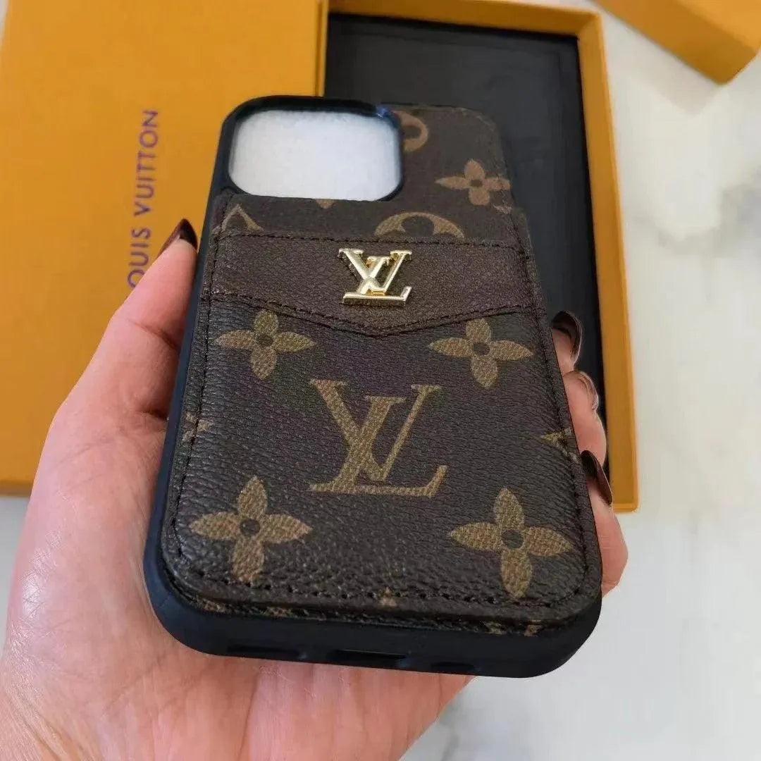 Louis Vuitton iPhone 17 Pro with Card Holder – Branded Luxury Phone Case